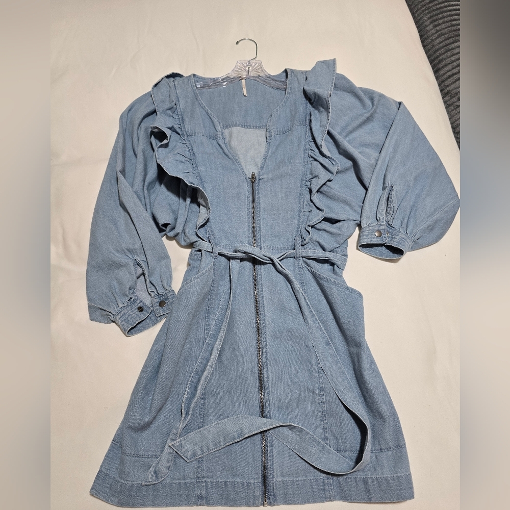Free People Imogene Mini Dress in May Blue SIZE SMALL